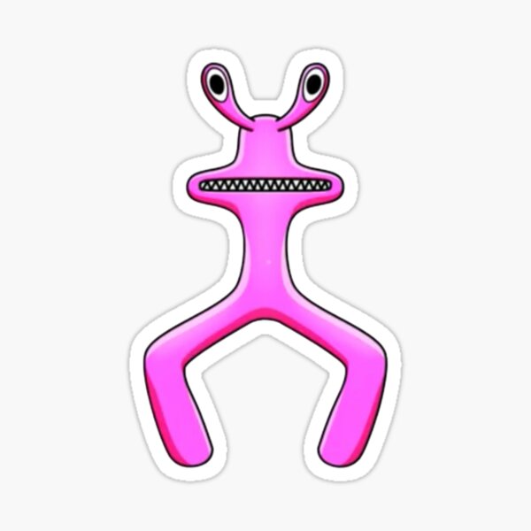 Pink rainbow friend sticker for sale by thebullishrhino