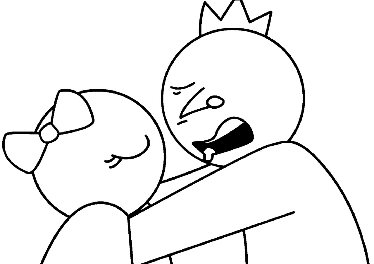 Rainbow friends blue v pink fnf coloring pages â having fun with children