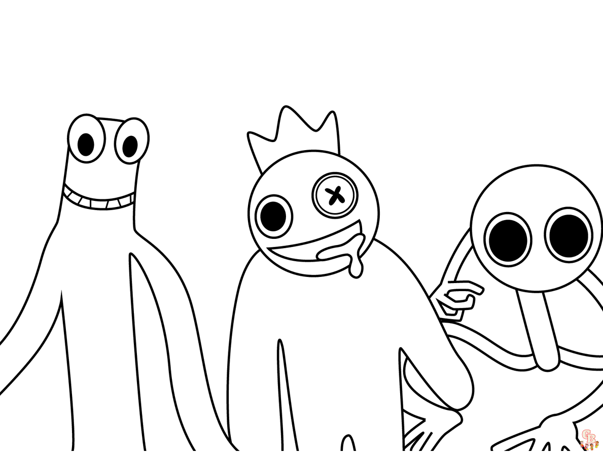 Rainbow friends coloring pages