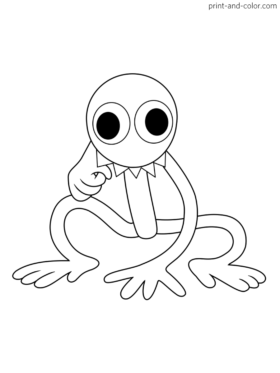 Rainbow friends coloring pages print and color