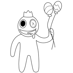 Blue rainbow friends roblox coloring pages for kids