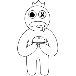 Blue rainbow friends roblox coloring pages for kids
