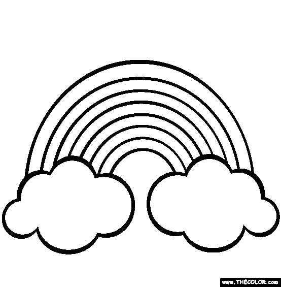 Rainbows and unicorns online coloring pages