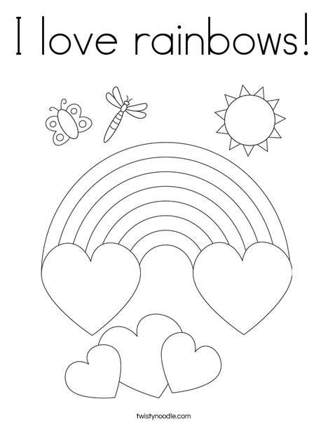 I love rainbows coloring page