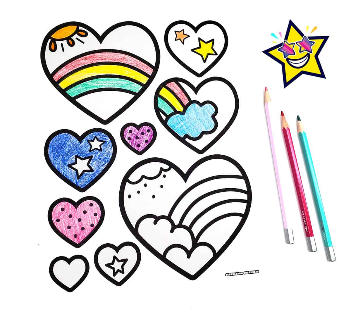 Heart coloring pages