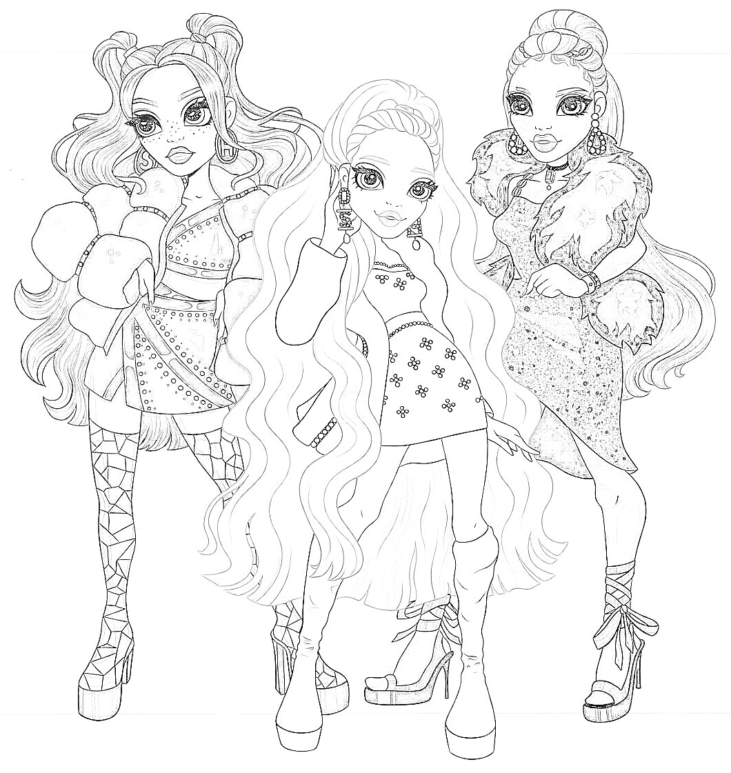 Rainbow high natasha winter coloring page â art art
