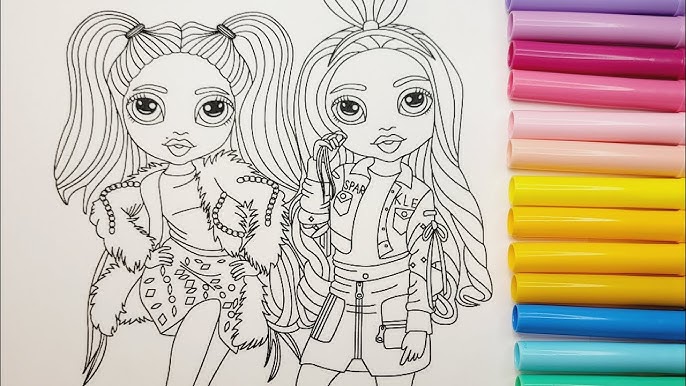 Twins girls rainbow high coloring book pages rainbow high rainbowhigh