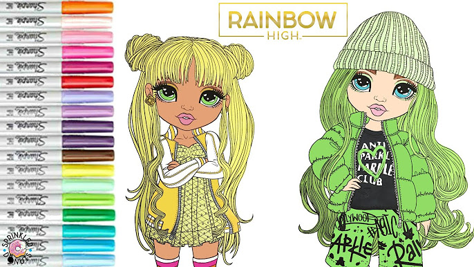 Rainbow high coloring book pages