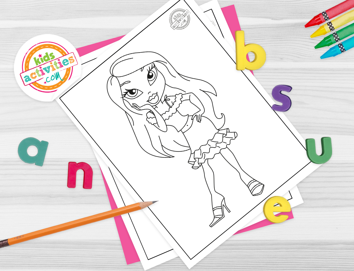 Fashionable fun bratz coloring pages for kids to color kids activities blog