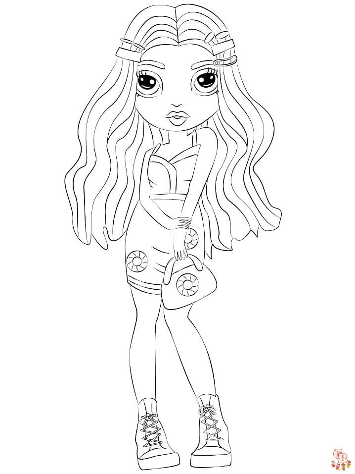 Printable rainbow high coloring pages free for kids and adults