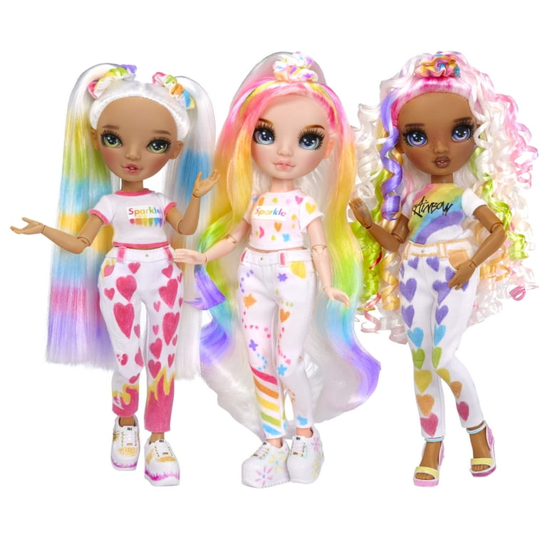 Rainbow high color create fashion diy doll washable rainbow markers green eyes straight hair pig tails top shoes play rinse and repeat creative gift kids