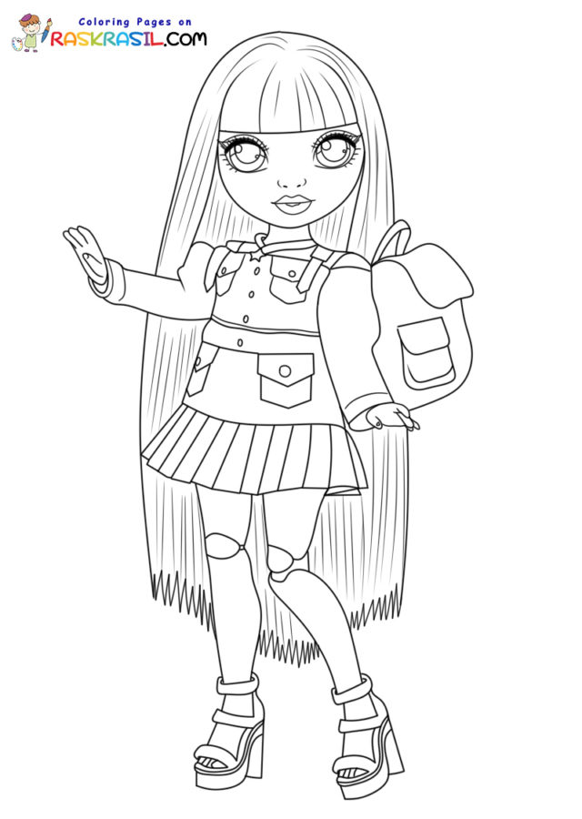 Rainbow high junior coloring pages