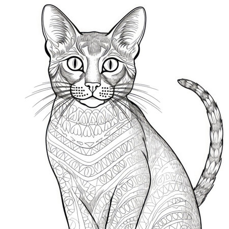 Coloring page cat stock photos and images