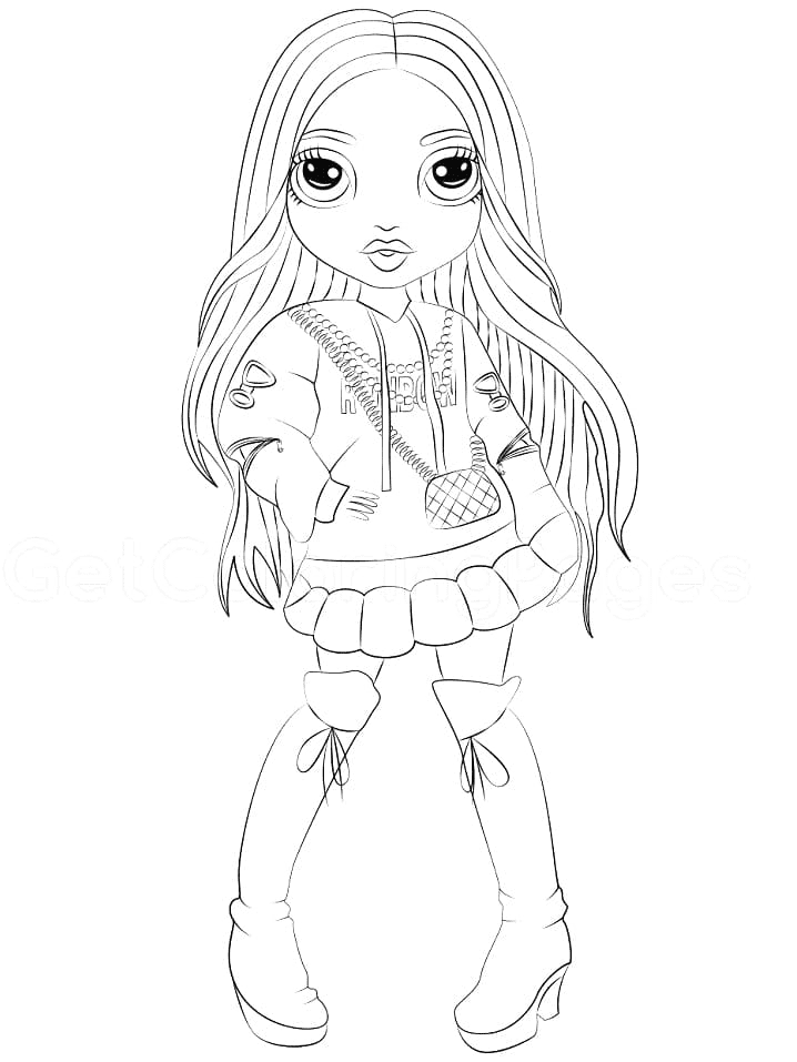 Rainbow high coloring pages printable for free download