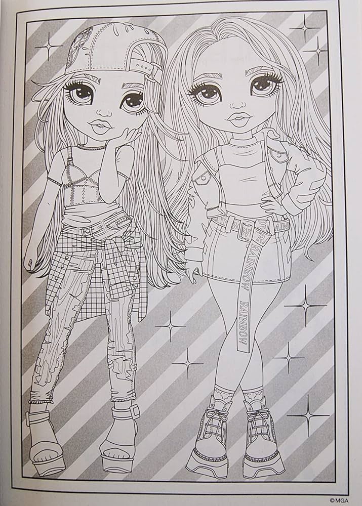 Rainbow high coloring and activity book with bonus stand