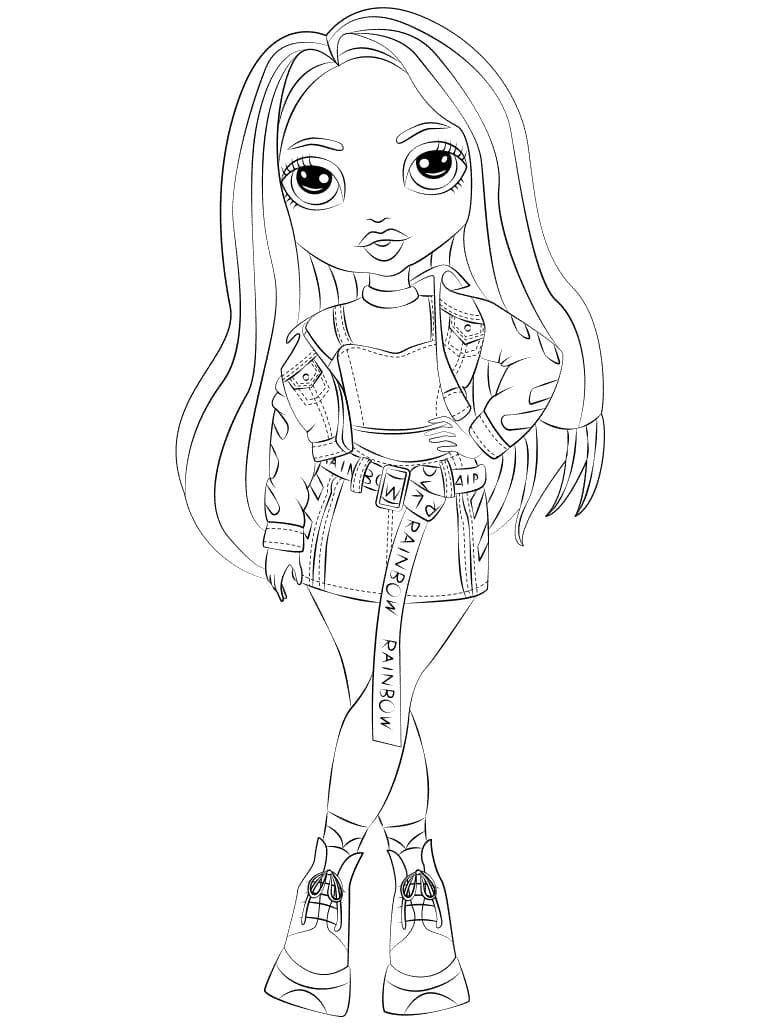 Skyler bradshaw rainbow high coloring page