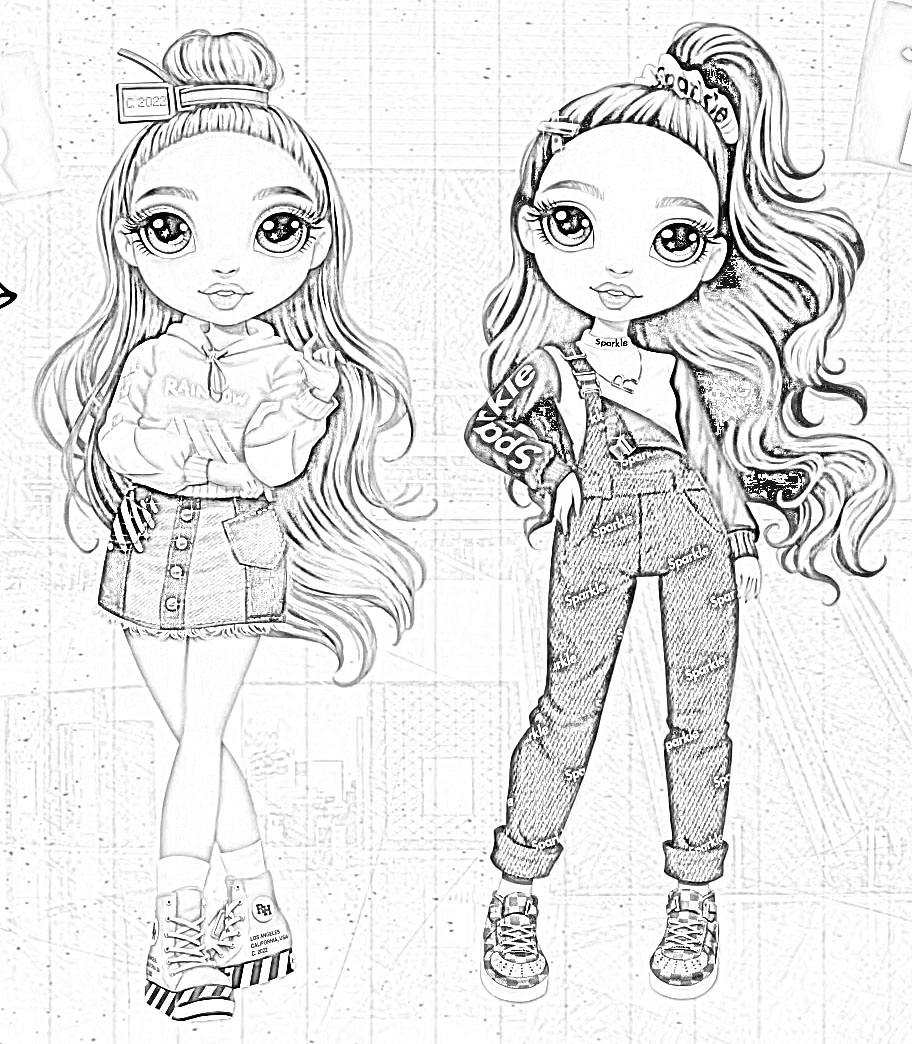 Rainbow high junior skylet rubby coloring pages â art art