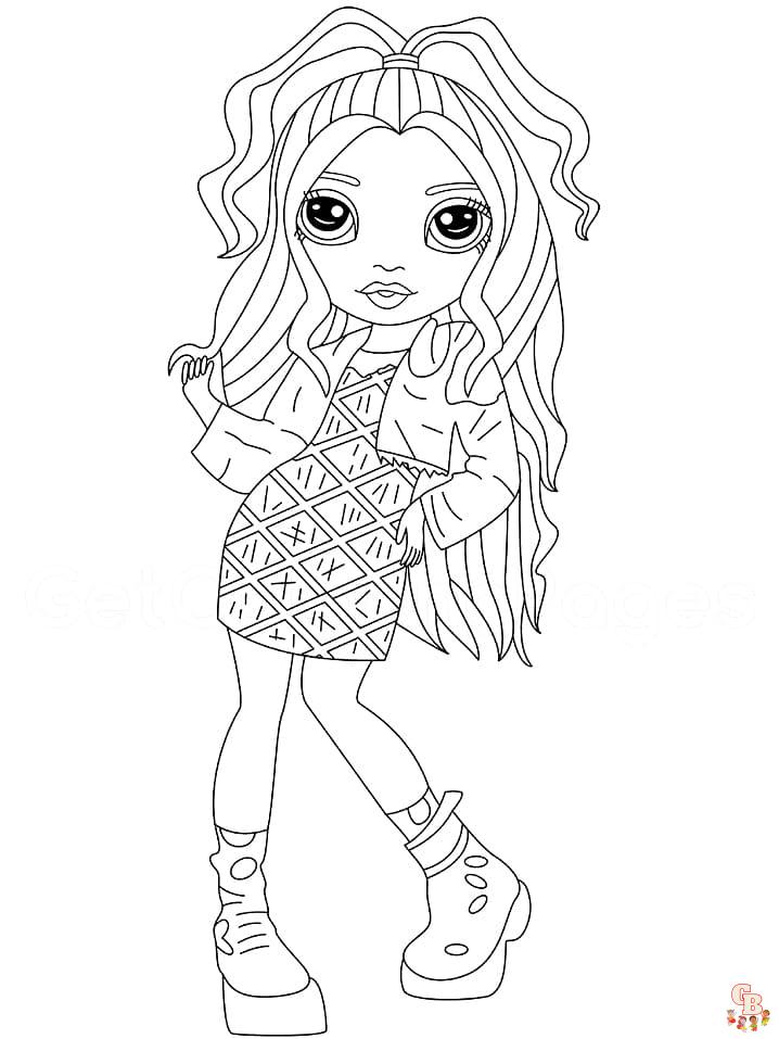 Printable rainbow high coloring pages free for kids and adults