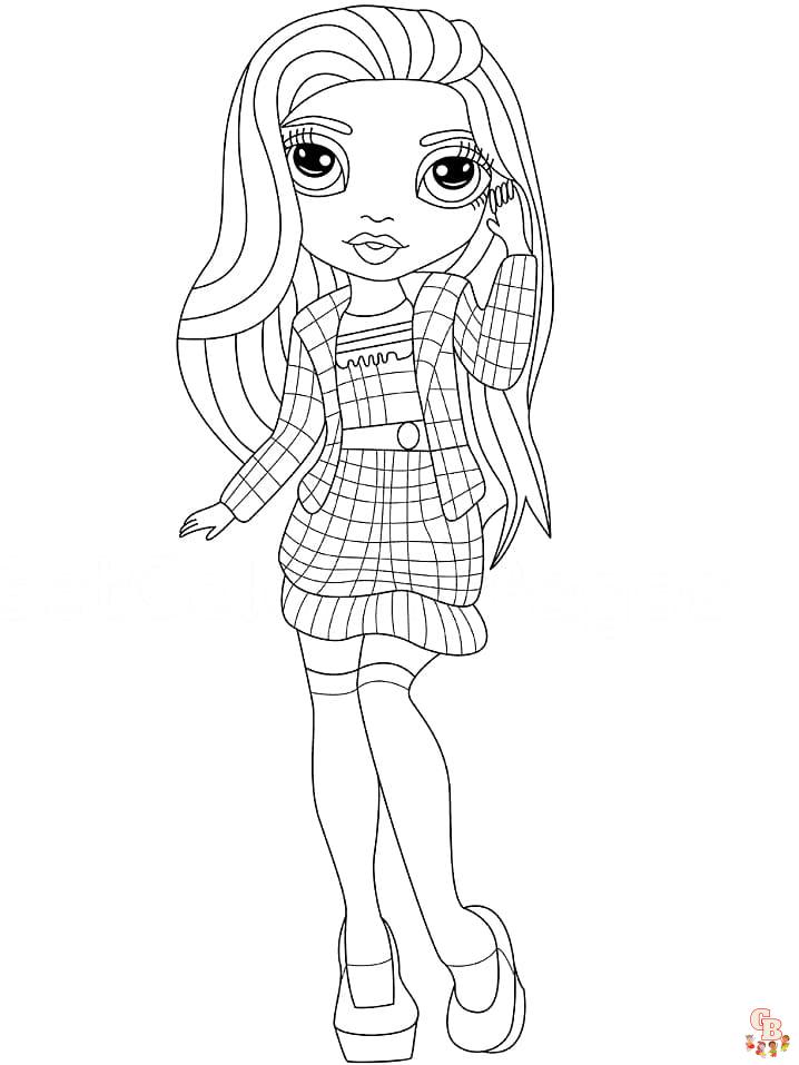 Printable rainbow high coloring pages free for kids and adults