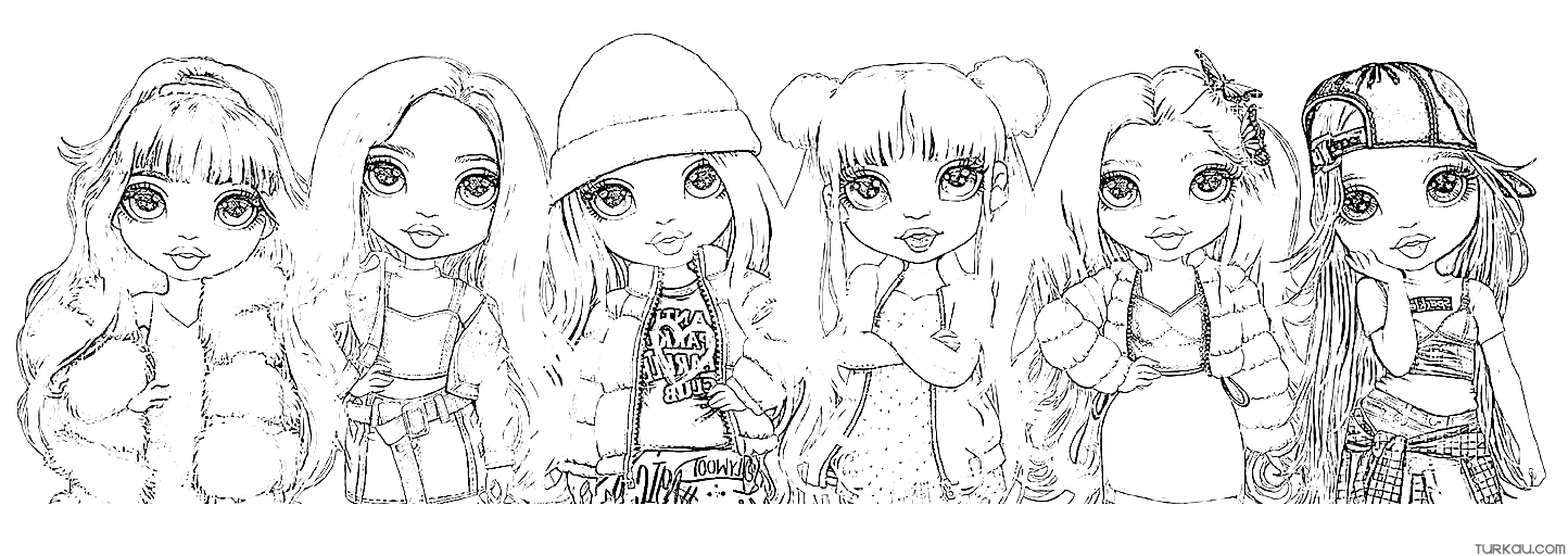 Hard rainbow high coloring page