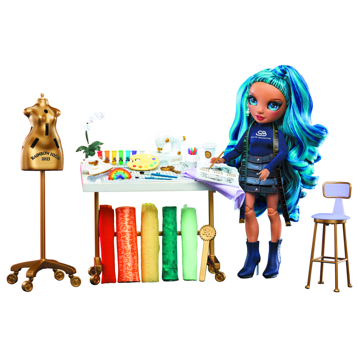 Rainbow high skylar bradshaw dream design fashion studio playset the entertainer