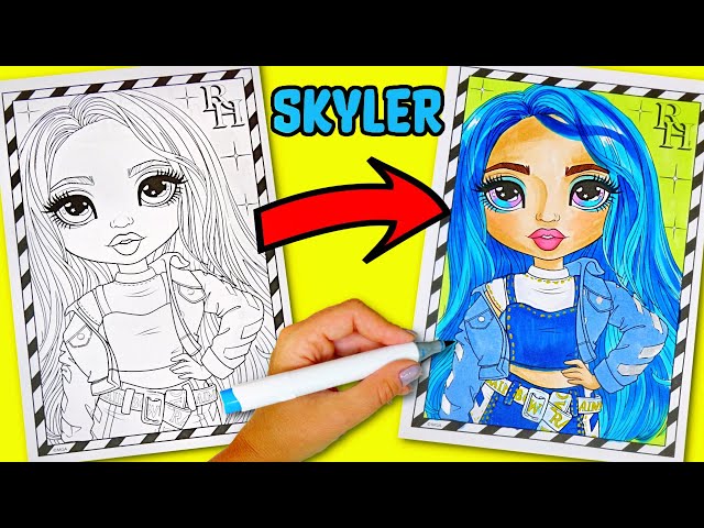 Rainbow high skyler bradshaw coloring with art markers