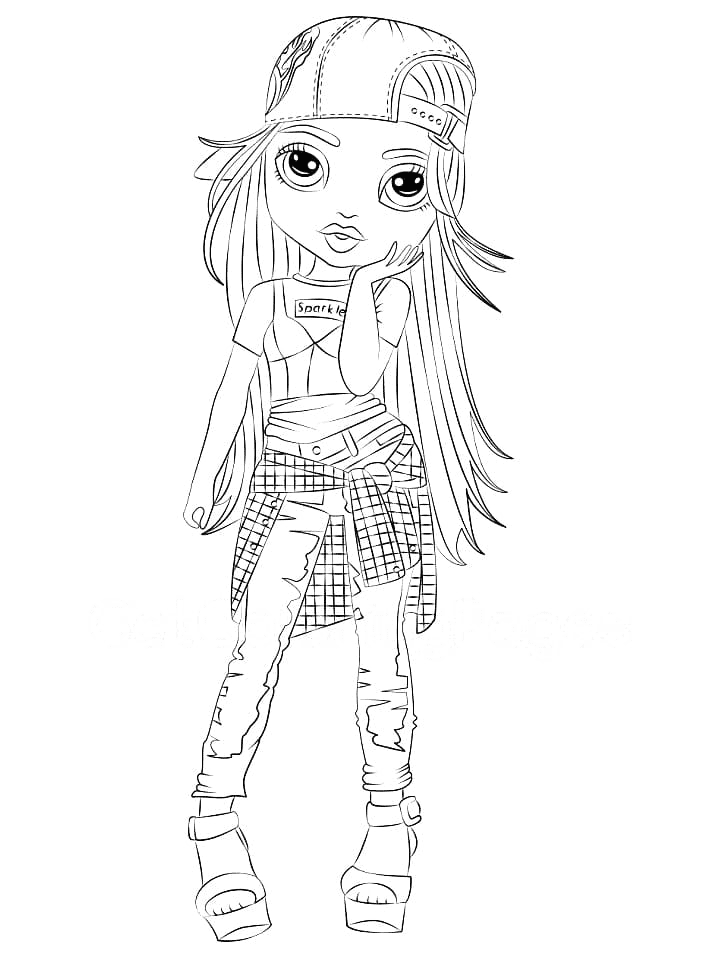 Skyler bradshaw rainbow high coloring page