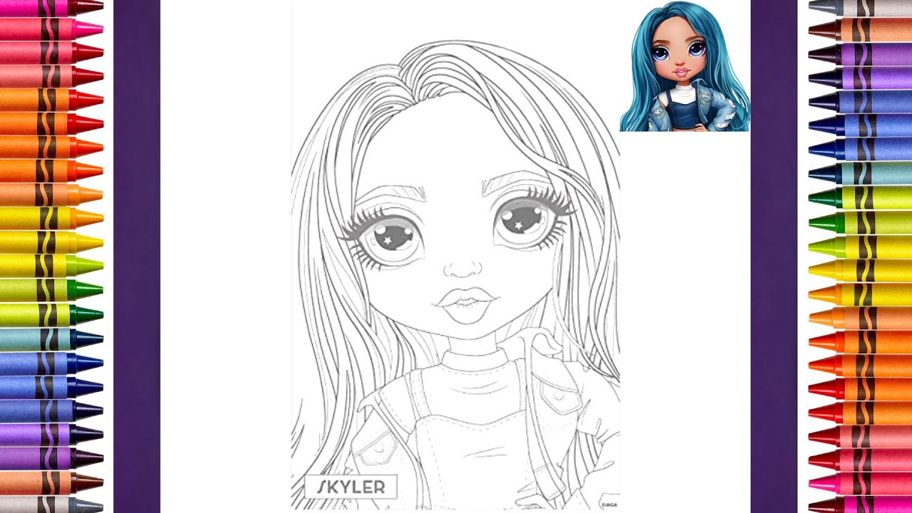 The coloring couple presents coloring skyler rainbow high how to color