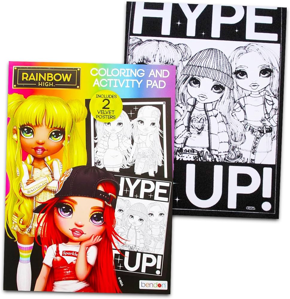 Rainbow high coloring and activity book bundle for girls rainbow high coloring puzzles and games set for kids with shopkins stickers rainbow high party supplies and favors toys