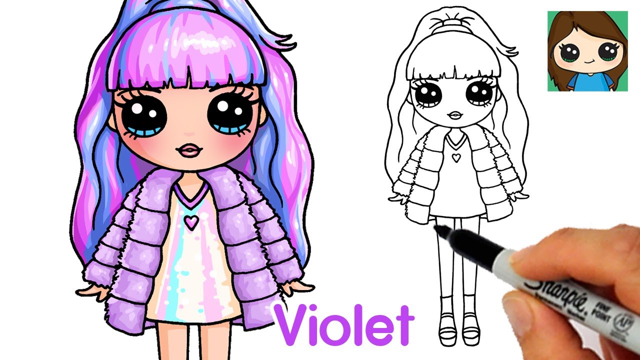 How to draw a rainbow high fashion doll violet