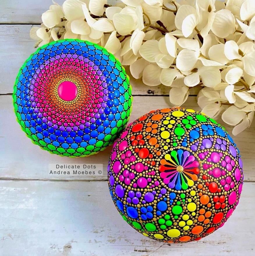 How to make a rainbow inspired mandala art dot painting