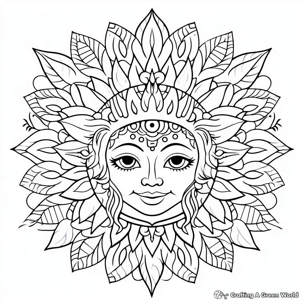 Boho rainbow coloring pages
