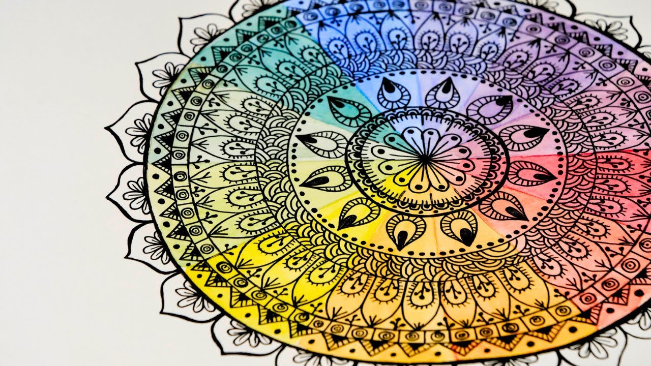 How to create a colorful mandala using the color wheel