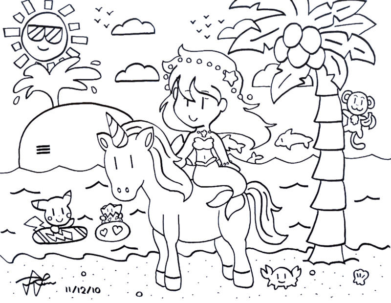 Mermaid coloring page by pikaplusmin on