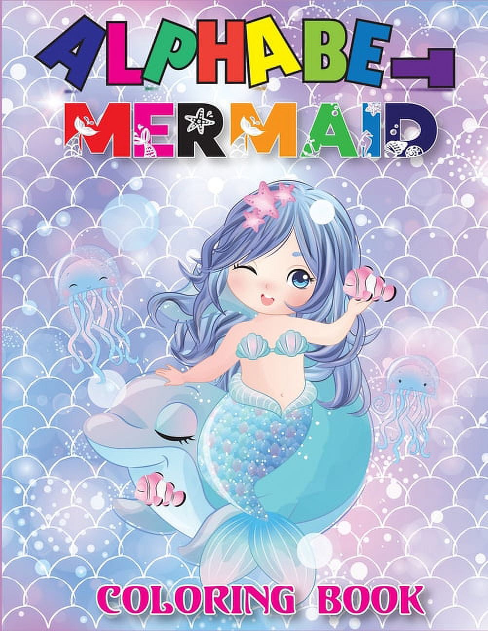 Alphabet mermaid coloring book alphabet letters magical rainbow coloring book for toddler girls boys ages