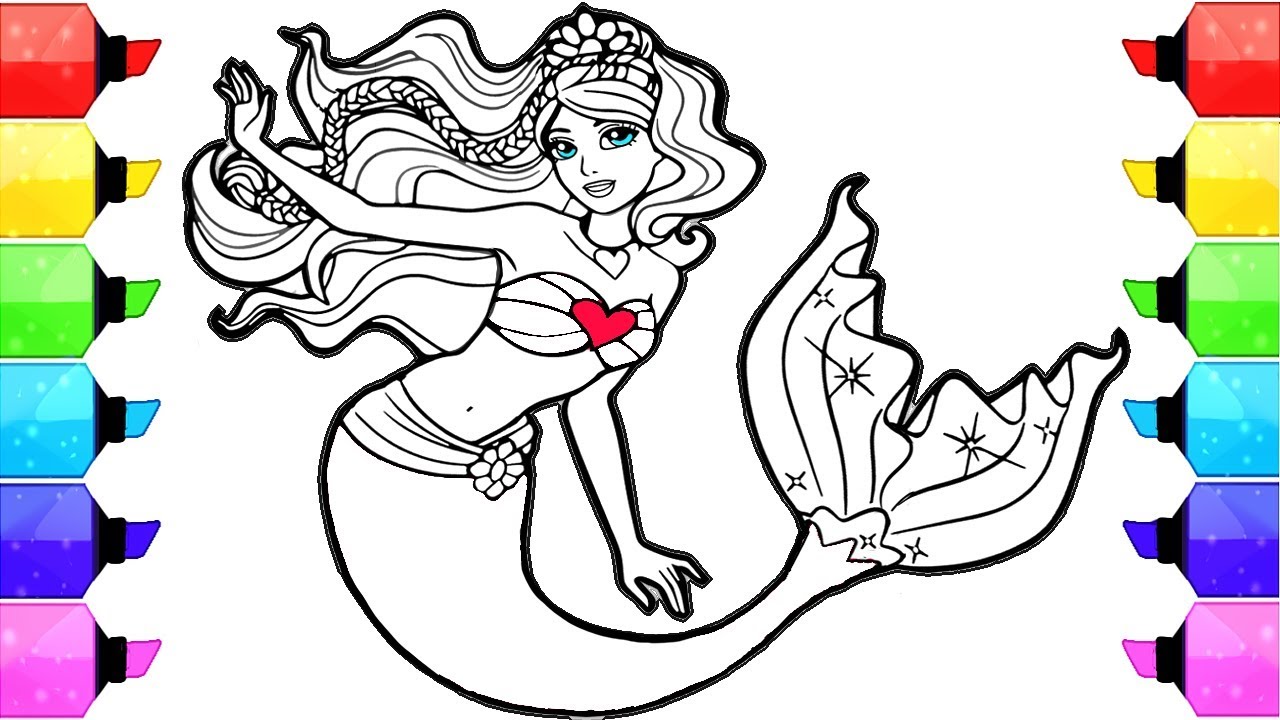 Barbie coloring pages mermaid how to draw and color barbie sereia mermaid coloring book pages