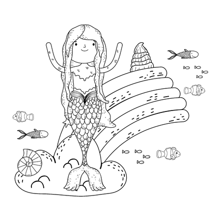 Mermaids coloring book cliparts stock vector and royalty free mermaids coloring book illustrations