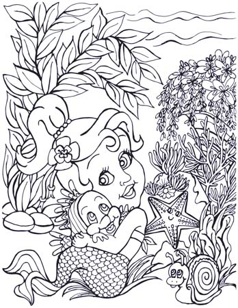 Free mermaid coloring pages â