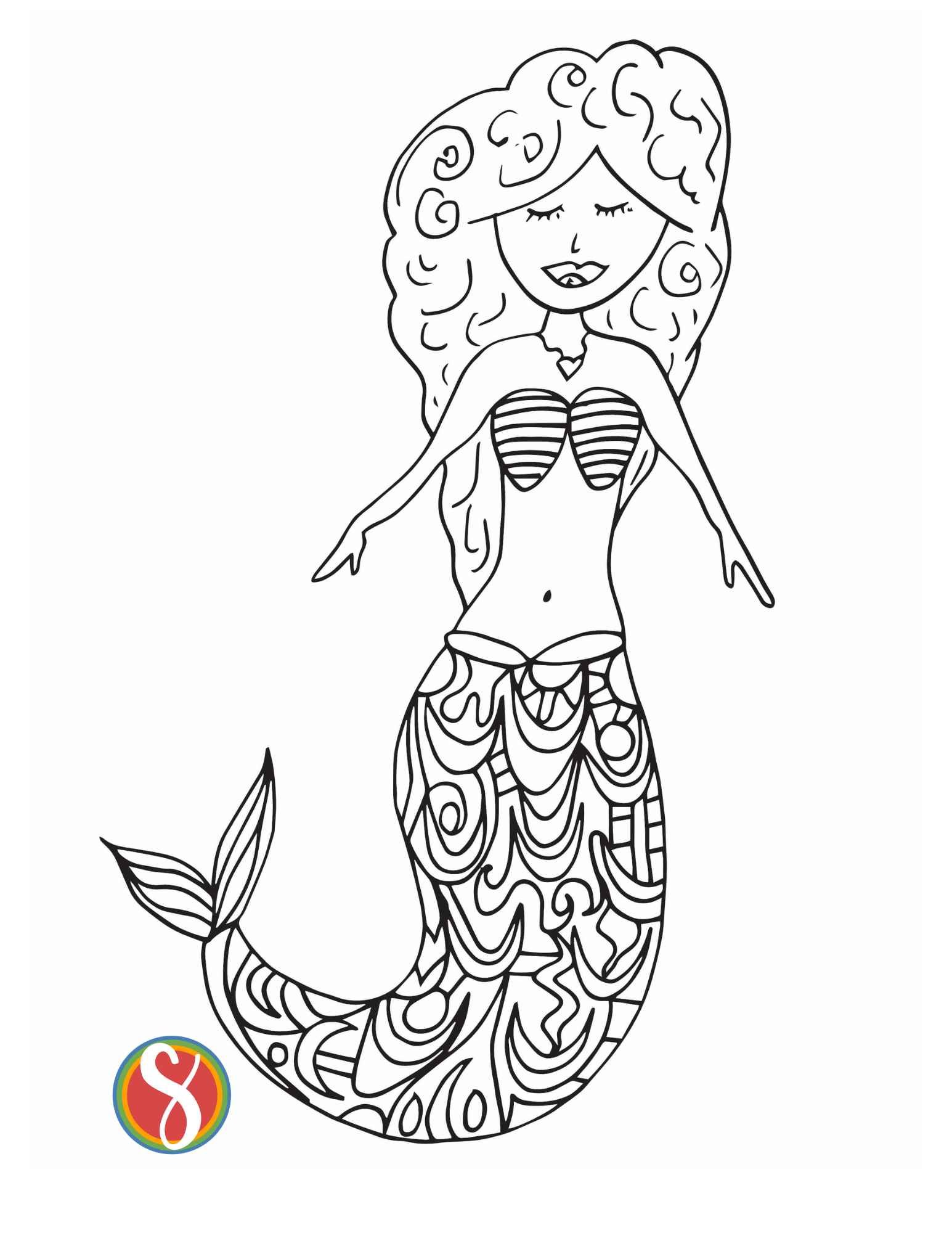 Free mermaid coloring pages â stevie doodles