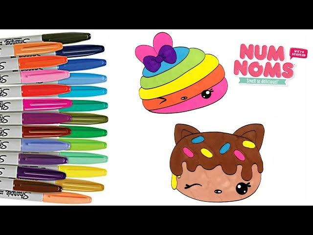 Num noms coloring book page rainbow pop choco sprinkles how to color