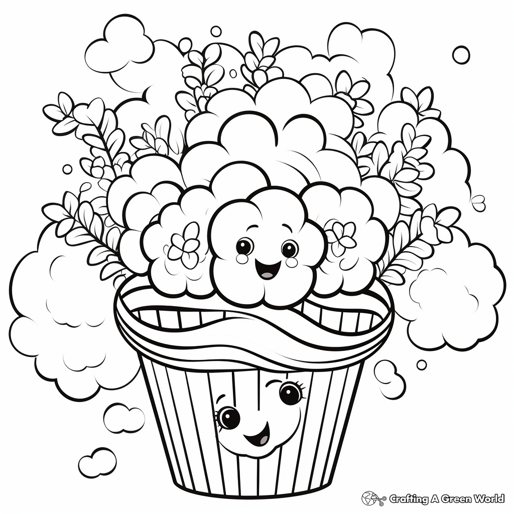 Rainbow corn coloring pages