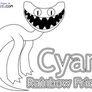 Cyan rainbow friends coloring pages printable for free download