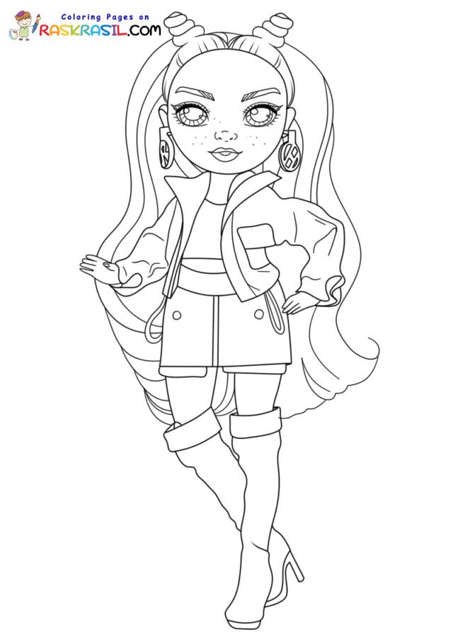 Rainbow high junior coloring pages printable for free download