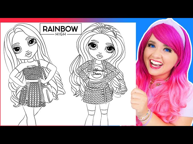 Coloring rainbow high bella parker amaya raine coloring pages prismacolor markers