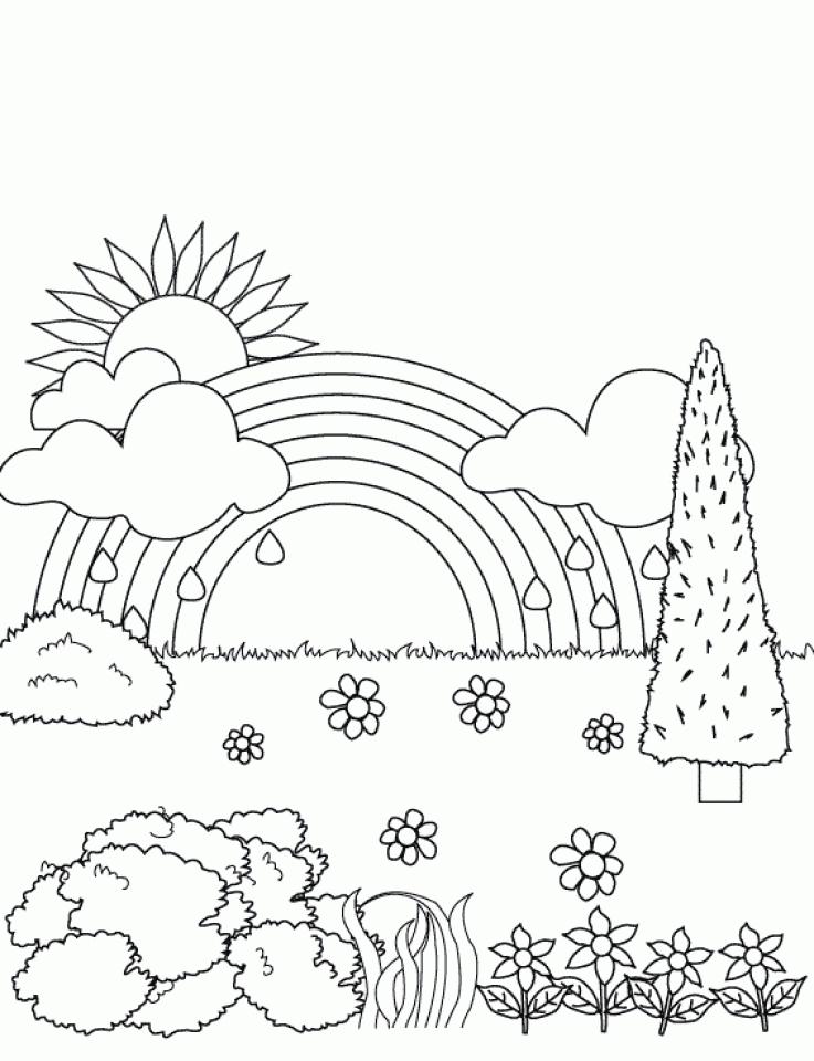 Free printable rainbow coloring pages