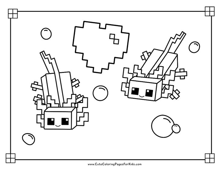 Cute printable minecraft axolotl coloring pages for kids cute coloring pages minecraft coloring pages coloring pages