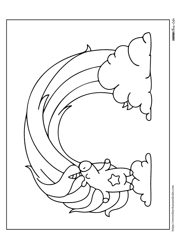 Free printable rainbow coloring pages