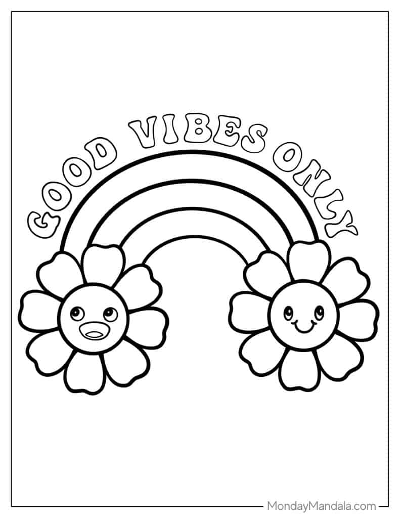 Rainbow coloring pages free pdf printables