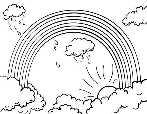 Free rainbow coloring page