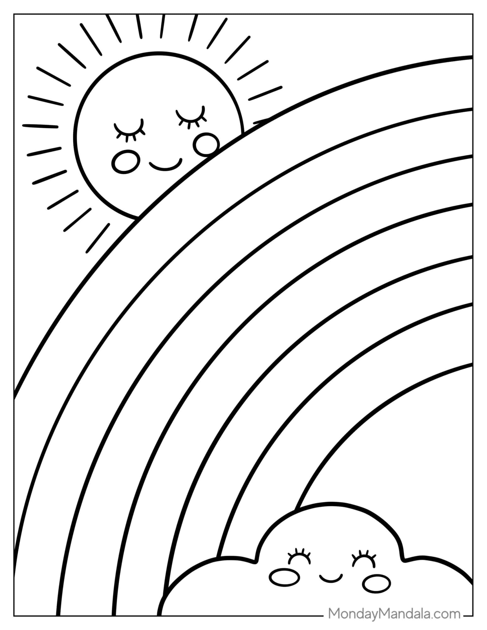 Rainbow coloring pages free pdf printables rainbow pages birthday coloring pages rainbow activities